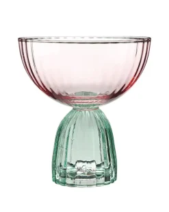 Mahjong Coupe Glass in Green/Pink
