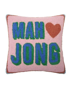 Mah Jong Hook Pillow in Pink