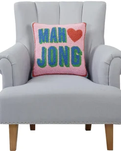 Mah Jong Hook Pillow in Pink