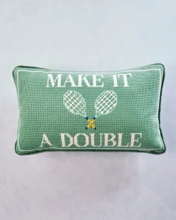 Make it a Double Needlepoint Pillow in Green Combo