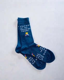 Men's Father of the Year Socks in Blue Multi