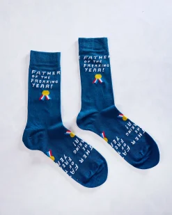 Men's Father of the Year Socks in Blue Multi
