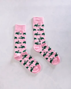 Men's Gator Socks in Pink Multi