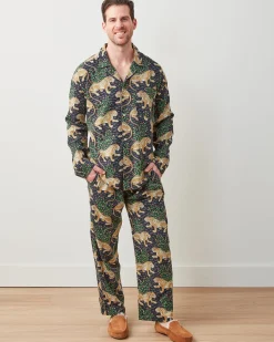 Men's Lightweight Flannel Long PJ Set in Bagheera