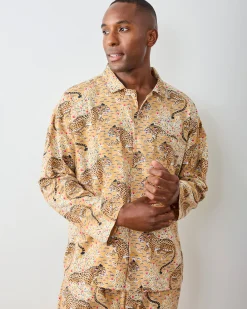 Men's Lightweight Flannel Long PJ Set in Bagheera