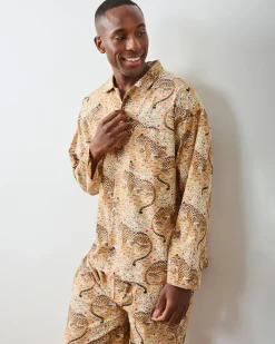Men's Lightweight Flannel Long PJ Set in Bagheera