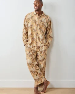 Men's Lightweight Flannel Long PJ Set in Bagheera