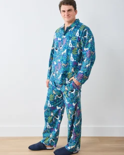 Men's Lightweight Flannel Long PJ Set in Must Love Dogs