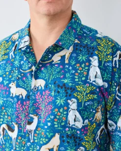 Men's Lightweight Flannel Long PJ Set in Must Love Dogs
