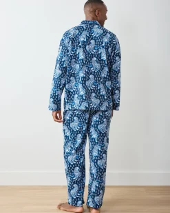 Men's Lightweight Flannel Long PJ Set in Tiger Queen
