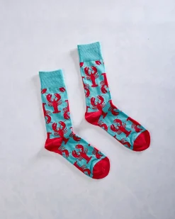 Men's Lobster Socks in Red Multi