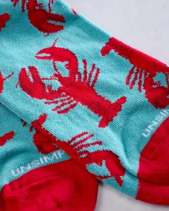 Men's Lobster Socks in Red Multi