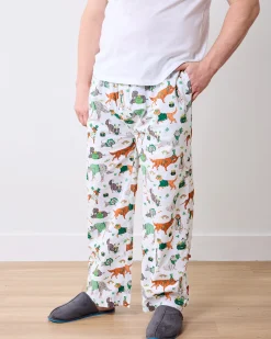Men's Long PJ Pants in Lucky Paws