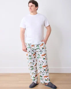 Men's Long PJ Pants in Lucky Paws