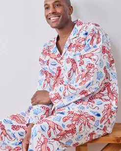 Men’s Long PJ Set in Lobster Landing