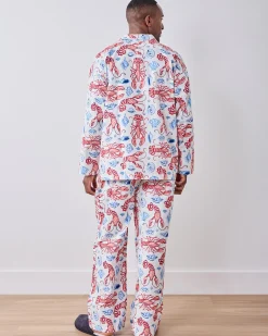 Men’s Long PJ Set in Lobster Landing