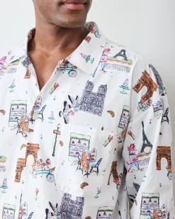 Men's Long PJ Set in Paris Getaway