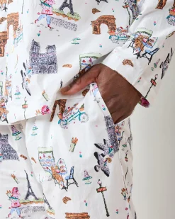 Men's Long PJ Set in Paris Getaway