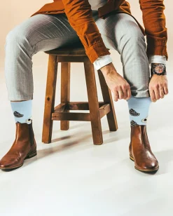 Men's Oyster Socks in Blue Multi
