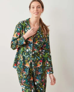 Midweight Flannel Long PJ Set in Gnome Garden