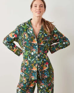 Midweight Flannel Long PJ Set in Gnome Garden