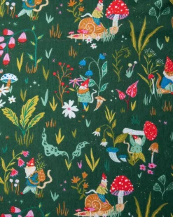 Midweight Flannel Long PJ Set in Gnome Garden