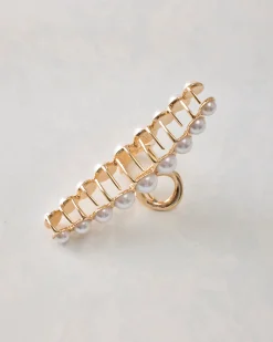 Milano Pearl Claw Clip in Gold Combo