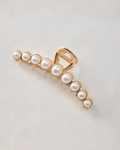 Milano Pearl Claw Clip in Gold Combo
