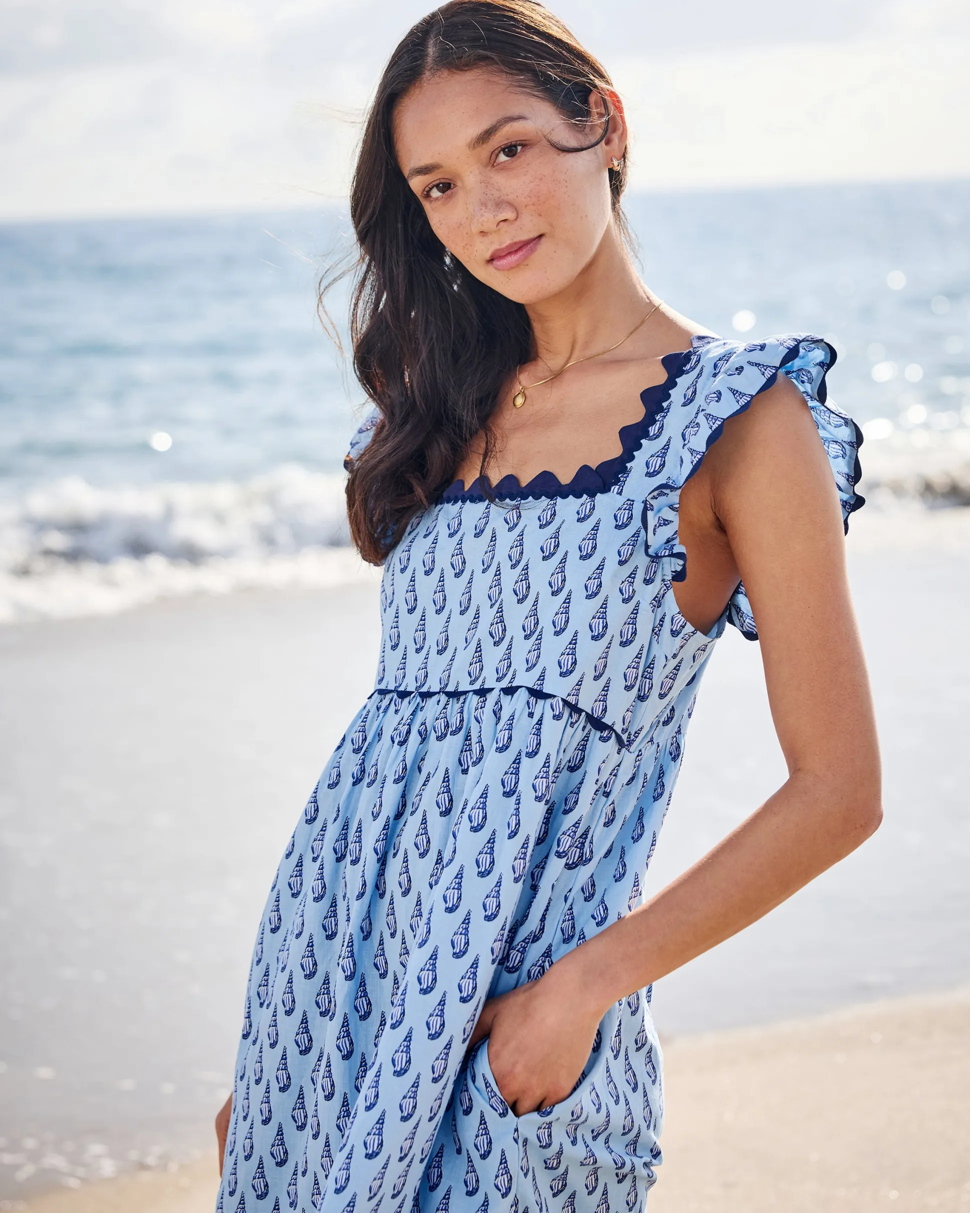 Miley Dress in Conch Cascade