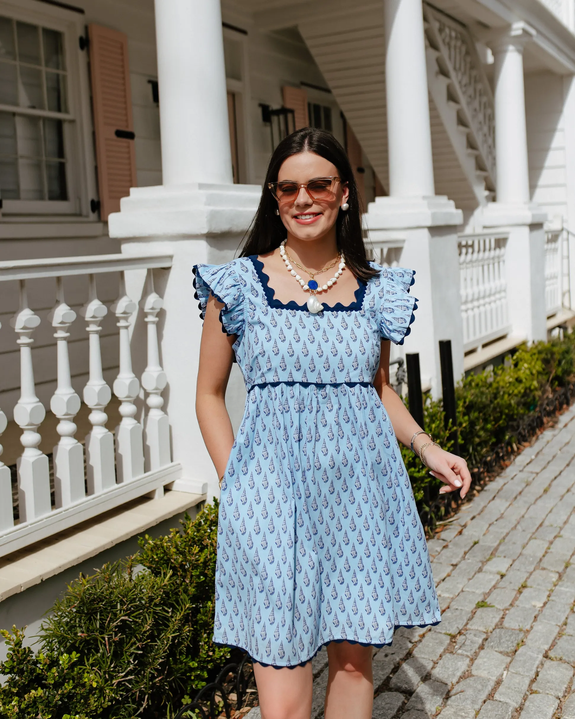 Miley Dress in Conch Cascade