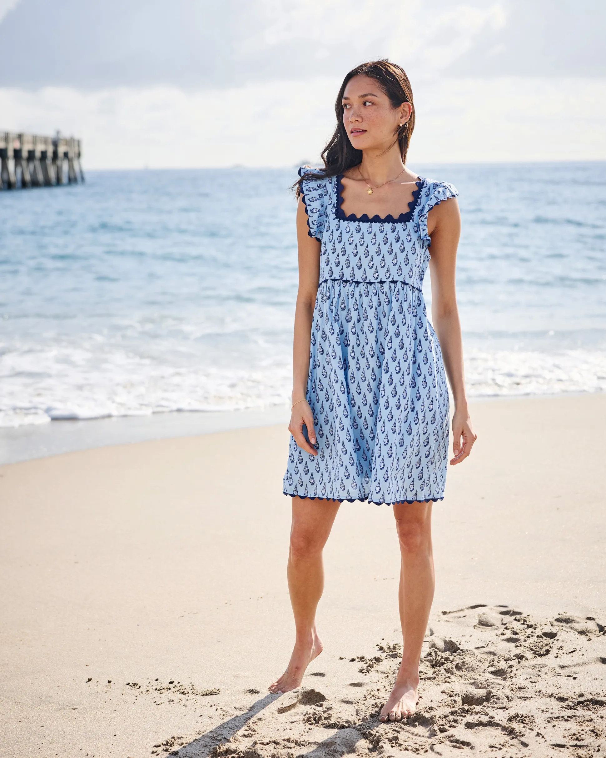 Miley Dress in Conch Cascade