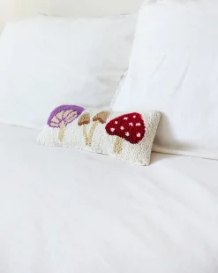 Mushrooms Hook Pillow in Ivory Combo