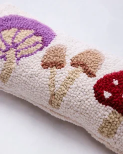 Mushrooms Hook Pillow in Ivory Combo