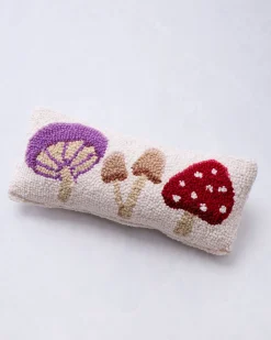 Mushrooms Hook Pillow in Ivory Combo