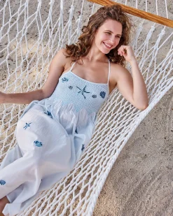 Naya Nightie in Embroidered Shells