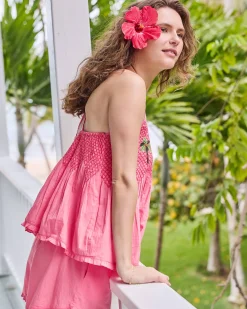 Naya Short Set in Embroidered Flamingo Social