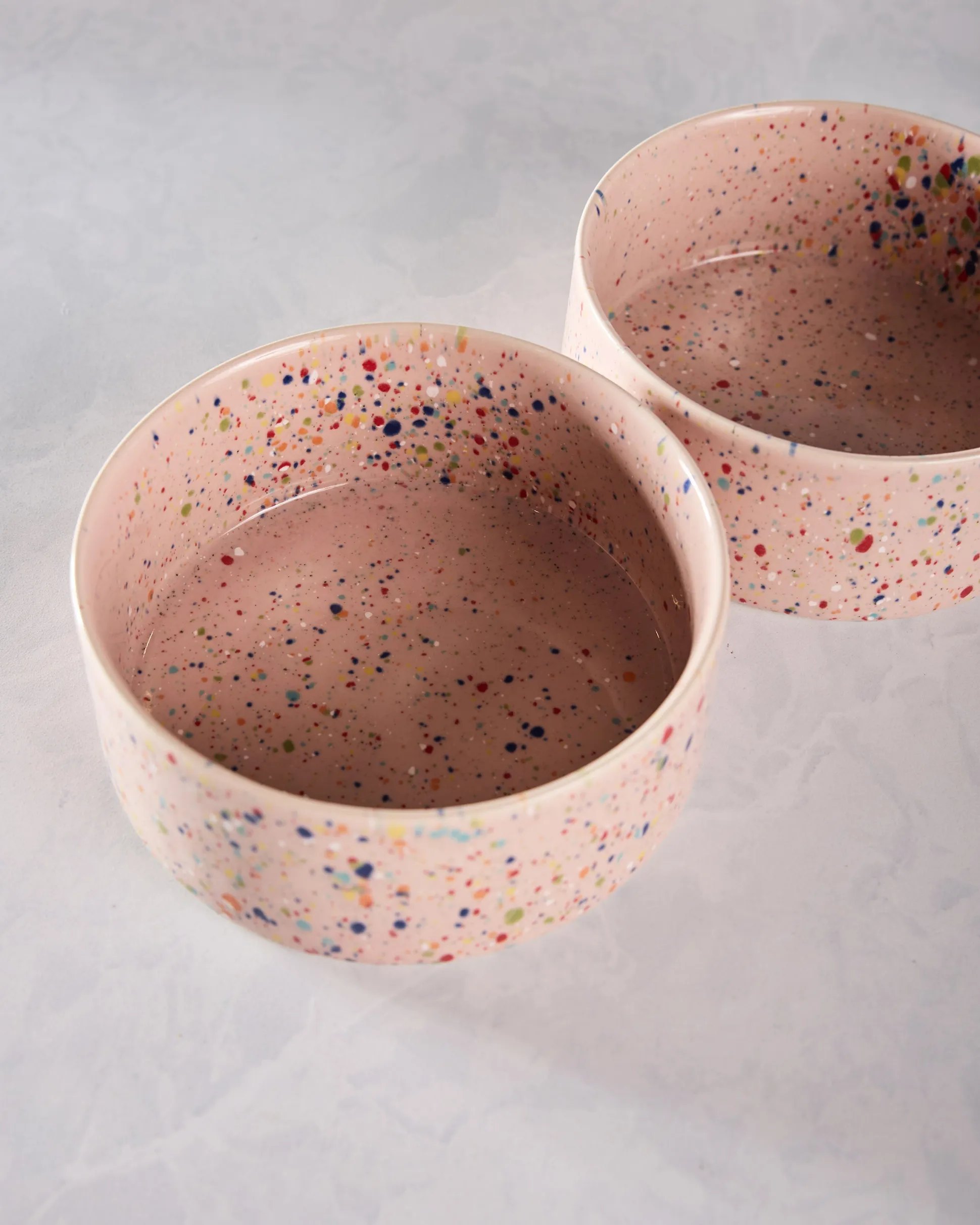 New Party Pet Bowl in Pink Speckle