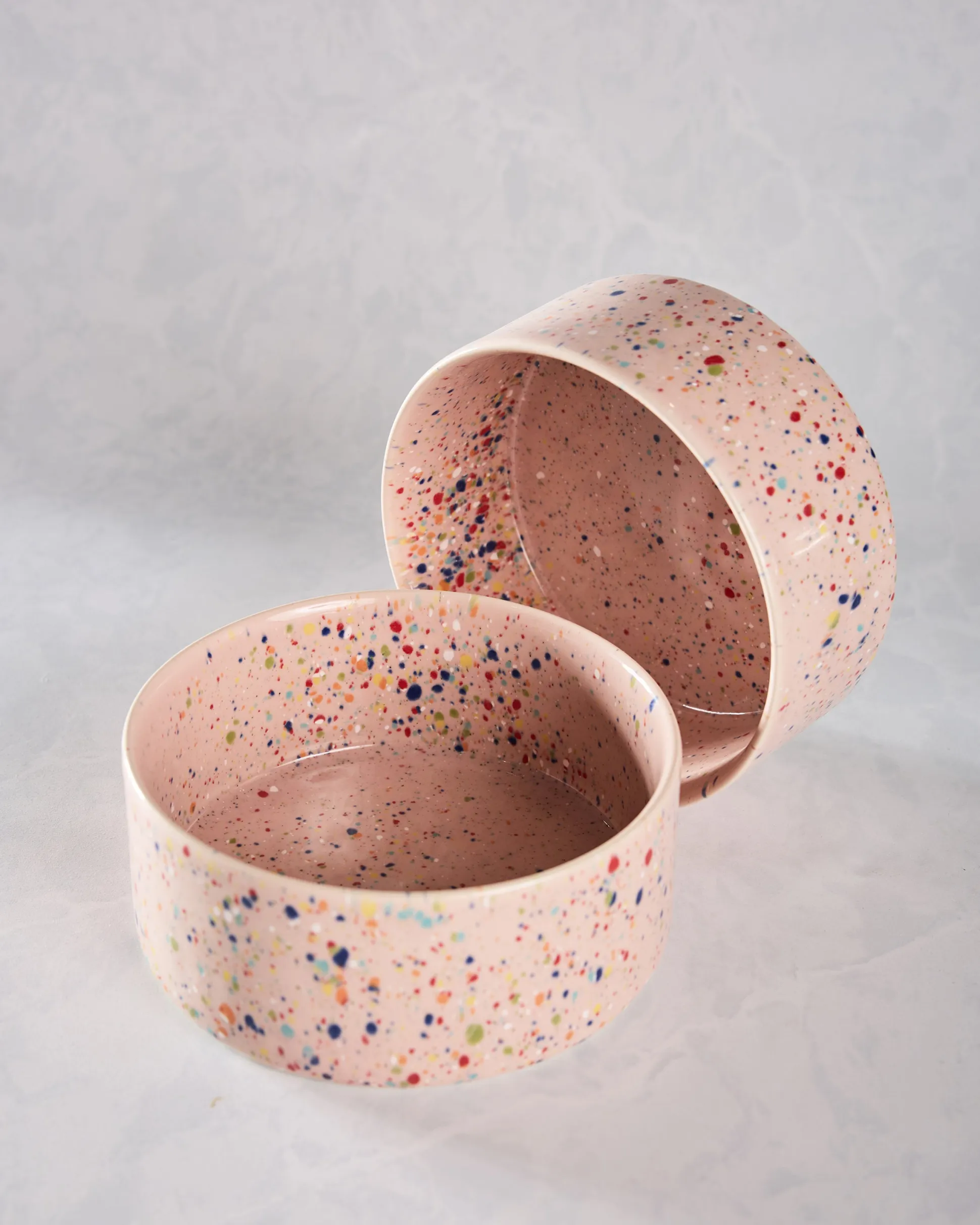 New Party Pet Bowl in Pink Speckle