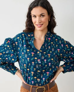 Night Sky Blouse in Mushroom Medley
