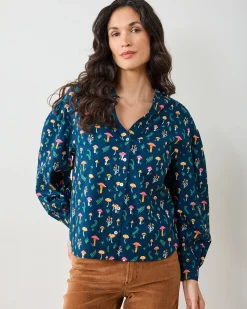 Night Sky Blouse in Mushroom Medley