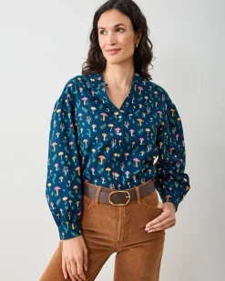 Night Sky Blouse in Mushroom Medley
