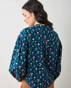 Night Sky Blouse in Mushroom Medley