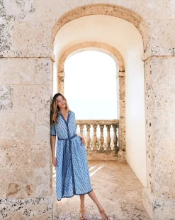 Norah Dress in Conch Cascade