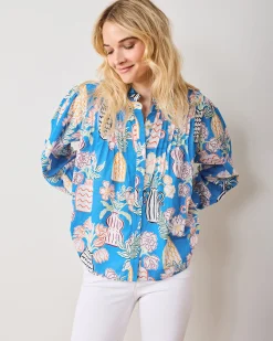 On a Whim Blouse in Antique Vases
