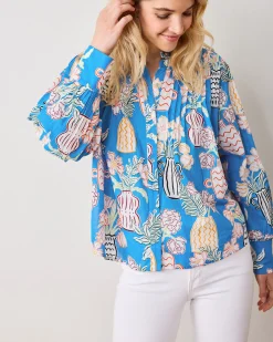On a Whim Blouse in Antique Vases