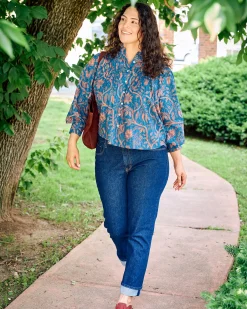 On A Whim Blouse in Etched Vine