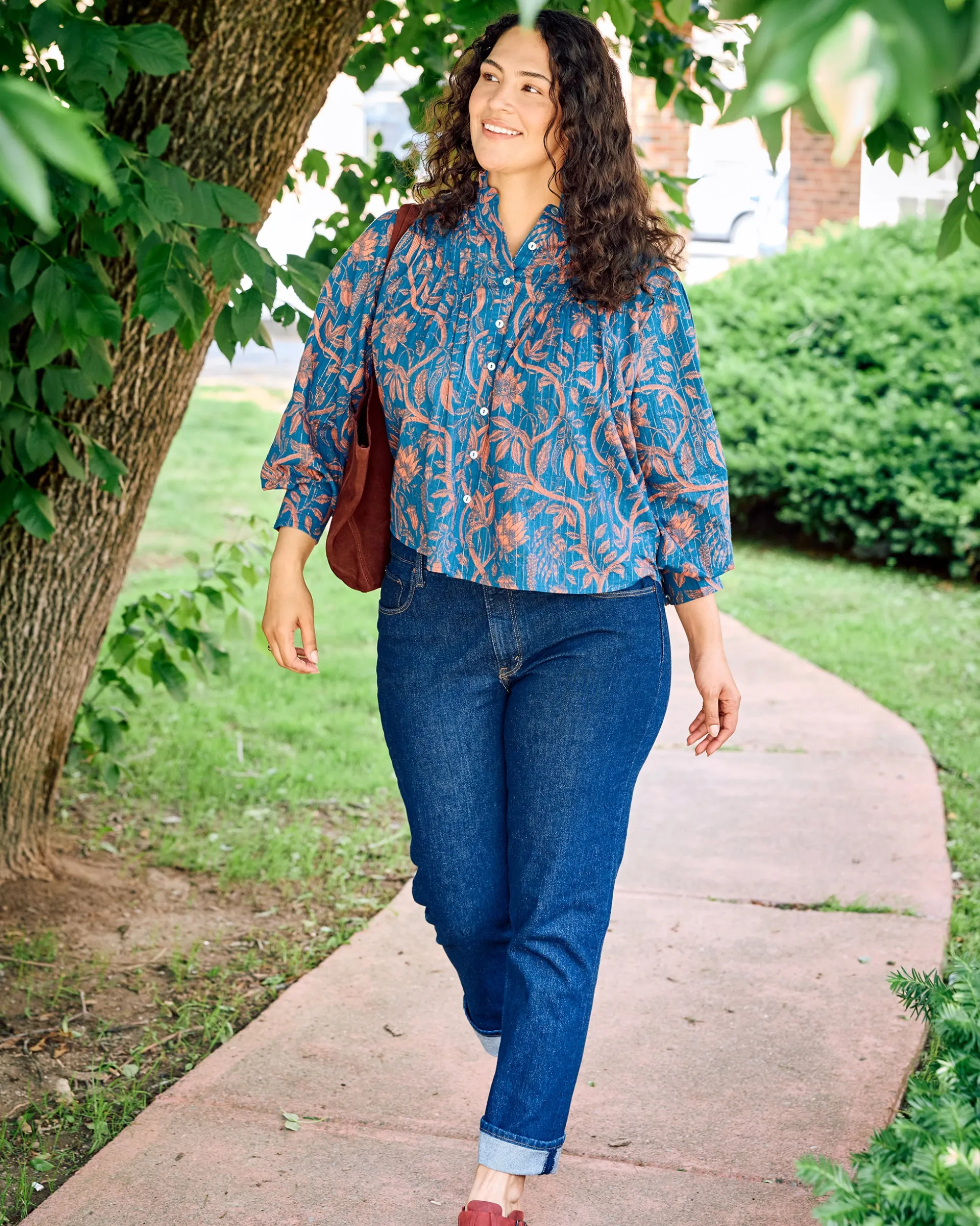 On A Whim Blouse in Etched Vine