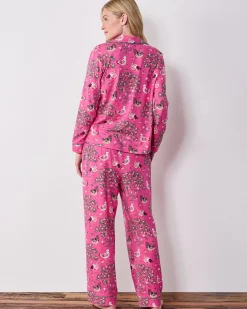 Organic Cotton Modal Knit Long PJ Set in Hen House