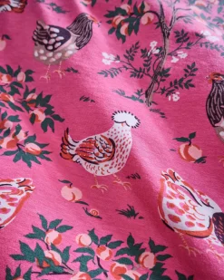 Organic Cotton Modal Knit Long PJ Set in Hen House