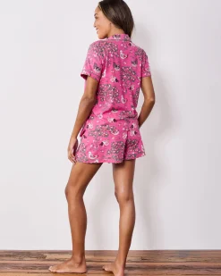 Organic Cotton Modal Knit Short PJ Set in Hen House